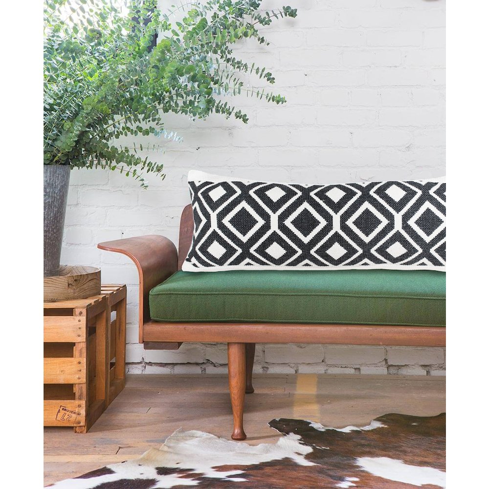 Evette Rios Mindy Geometric Diamond Cotton Blend Throw Pillow, Lumbar. Picture 8