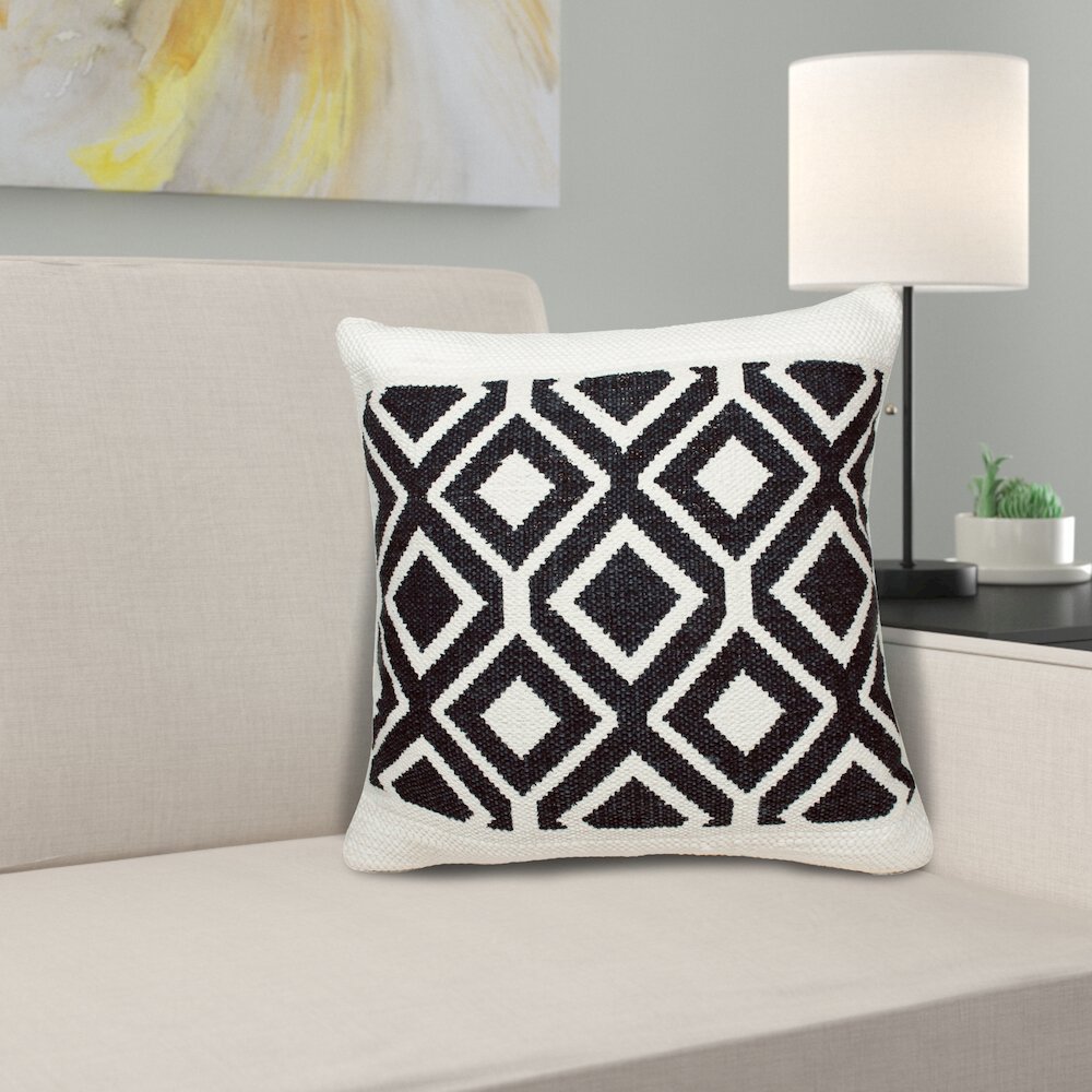 Evette Rios Mindy Geometric Diamond Cotton Blend Throw Pillow, Square. Picture 8