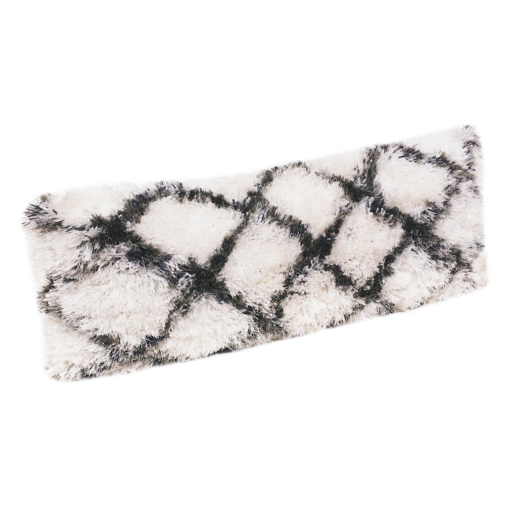 Soft Shag Diamond Criss Cross Lumbar Throw Pillow. Picture 4