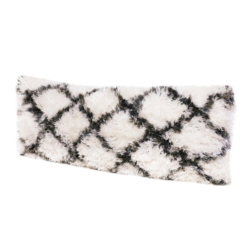 Soft Shag Diamond Criss Cross Lumbar Throw Pillow. Picture 5