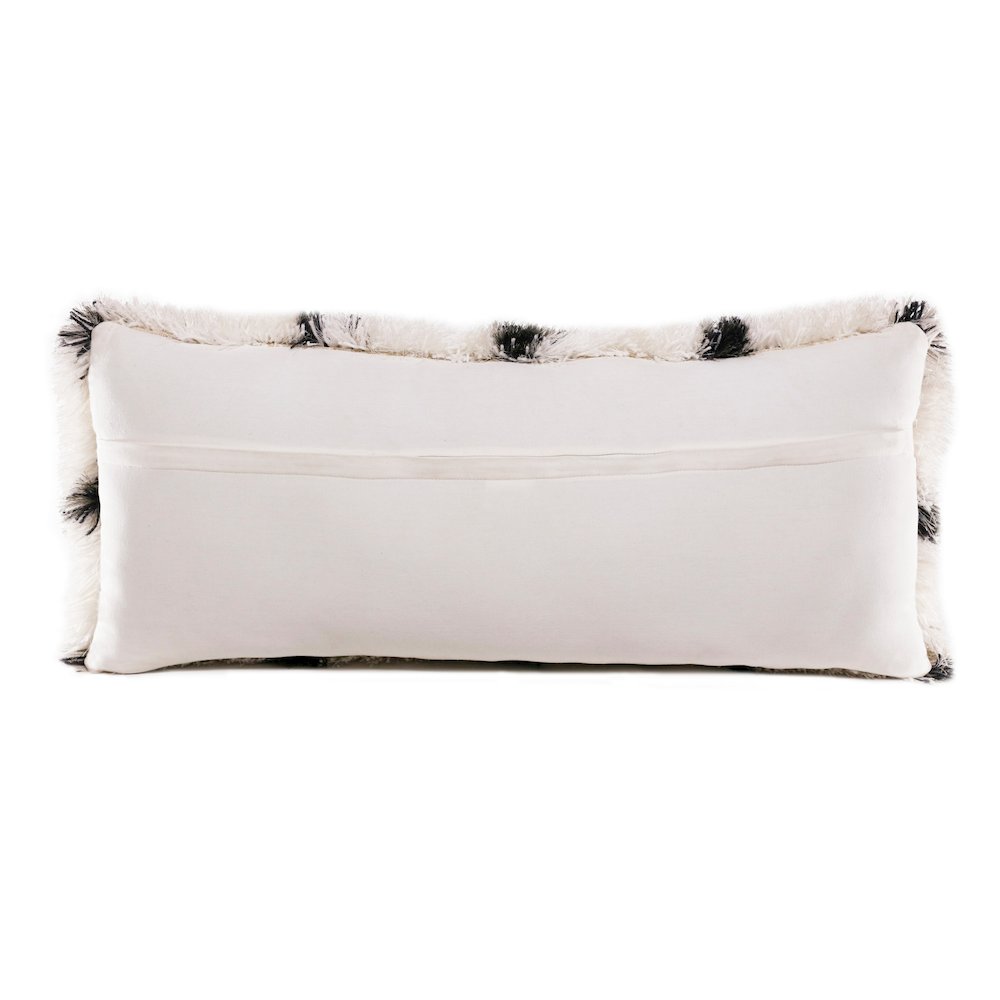 Soft Shag Diamond Criss Cross Lumbar Throw Pillow. Picture 7
