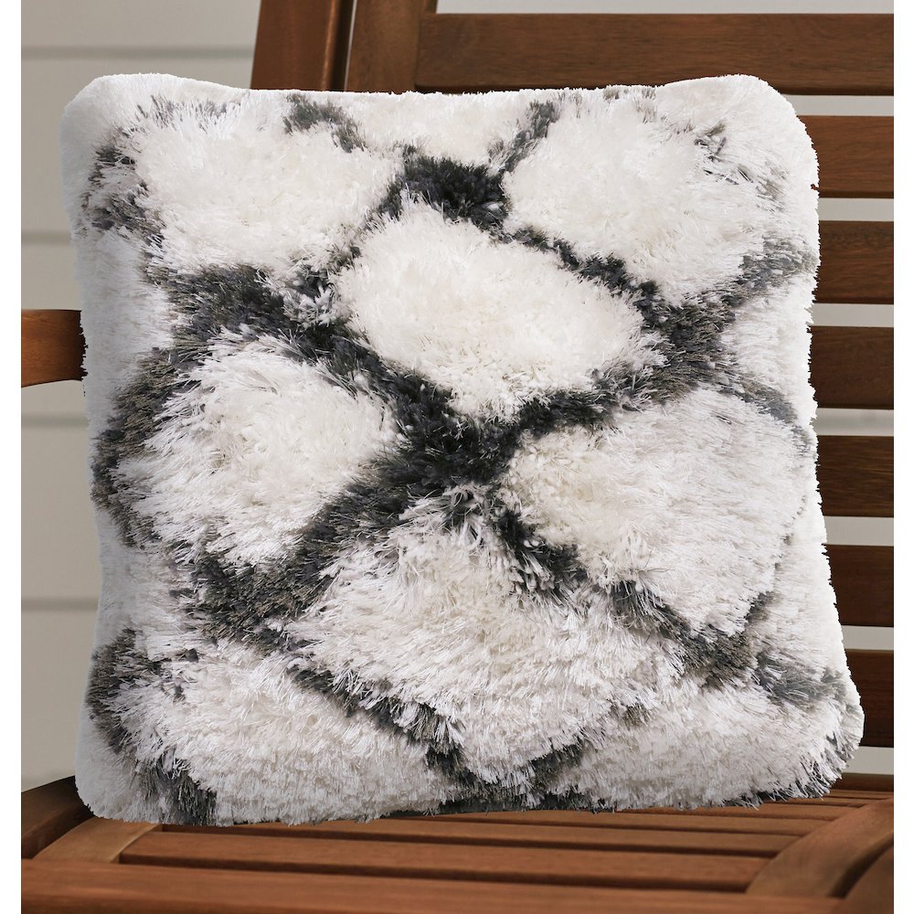 Soft Shag Diamond Criss Cross Throw Pillow. Picture 8