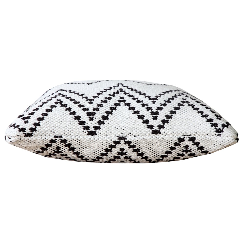Ox Bay Hand-Woven White/Black Chevron Cotton Blend Pillow Cover. Picture 6