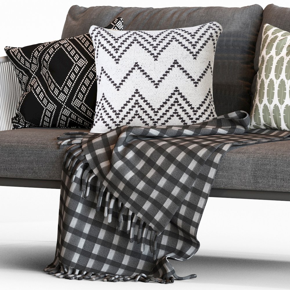 Ox Bay Hand-Woven White/Black Chevron Cotton Blend Pillow Cover. Picture 8