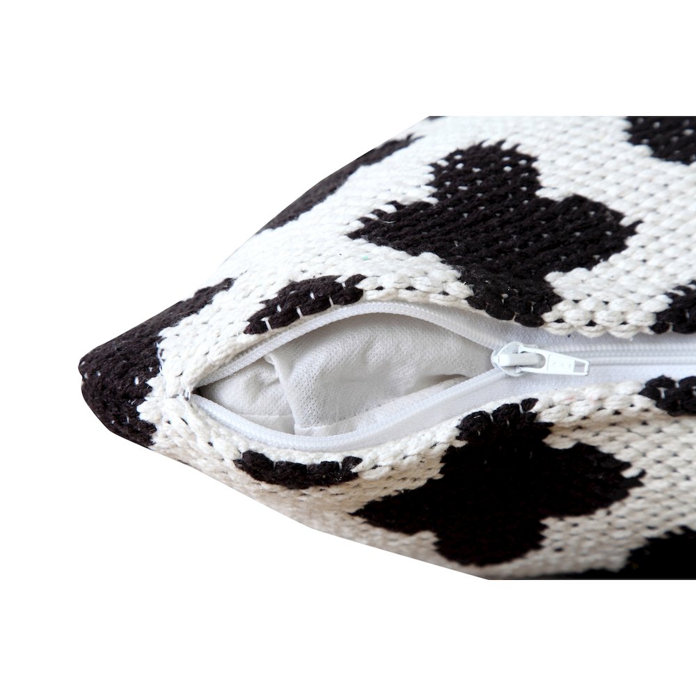 Ox Bay Machine-Made White/Black Trellis Cotton Blend Pillow Cover. Picture 3