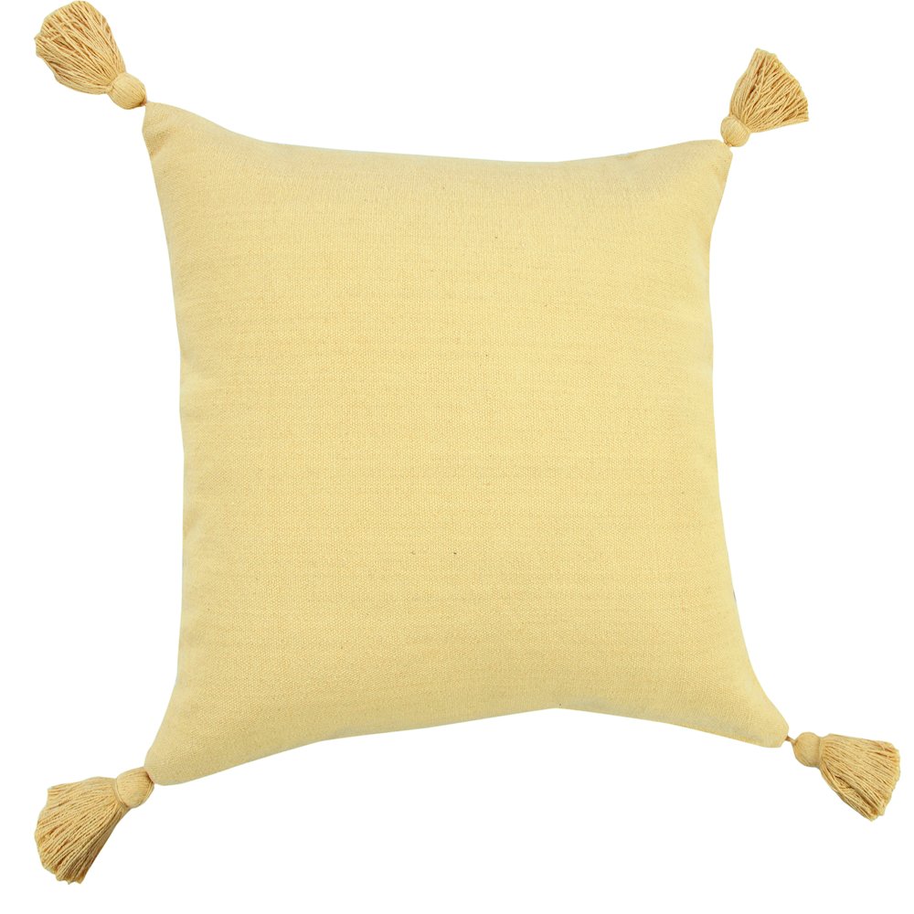 Solid Cotton Everyday Decorative Throw Pillow with Tassels. Picture 4