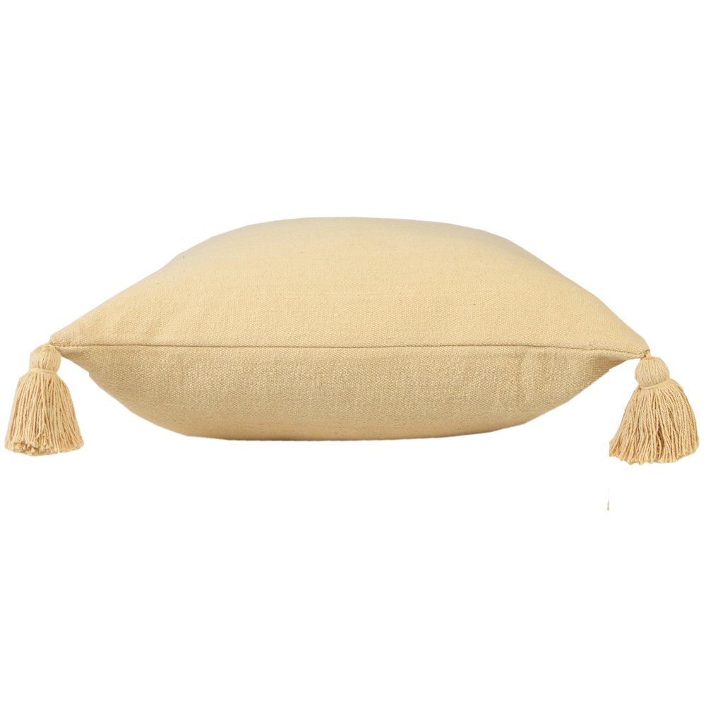Solid Cotton Everyday Decorative Throw Pillow with Tassels. Picture 6