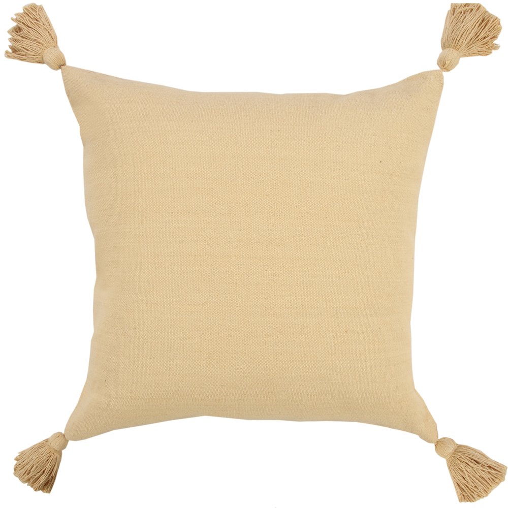 Solid Cotton Everyday Decorative Throw Pillow with Tassels. Picture 7