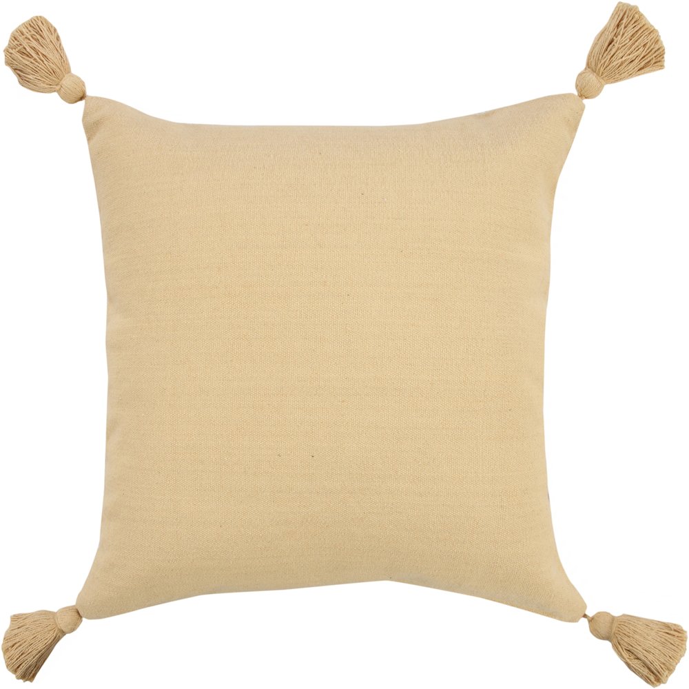 Solid Cotton Everyday Decorative Throw Pillow with Tassels. Picture 1