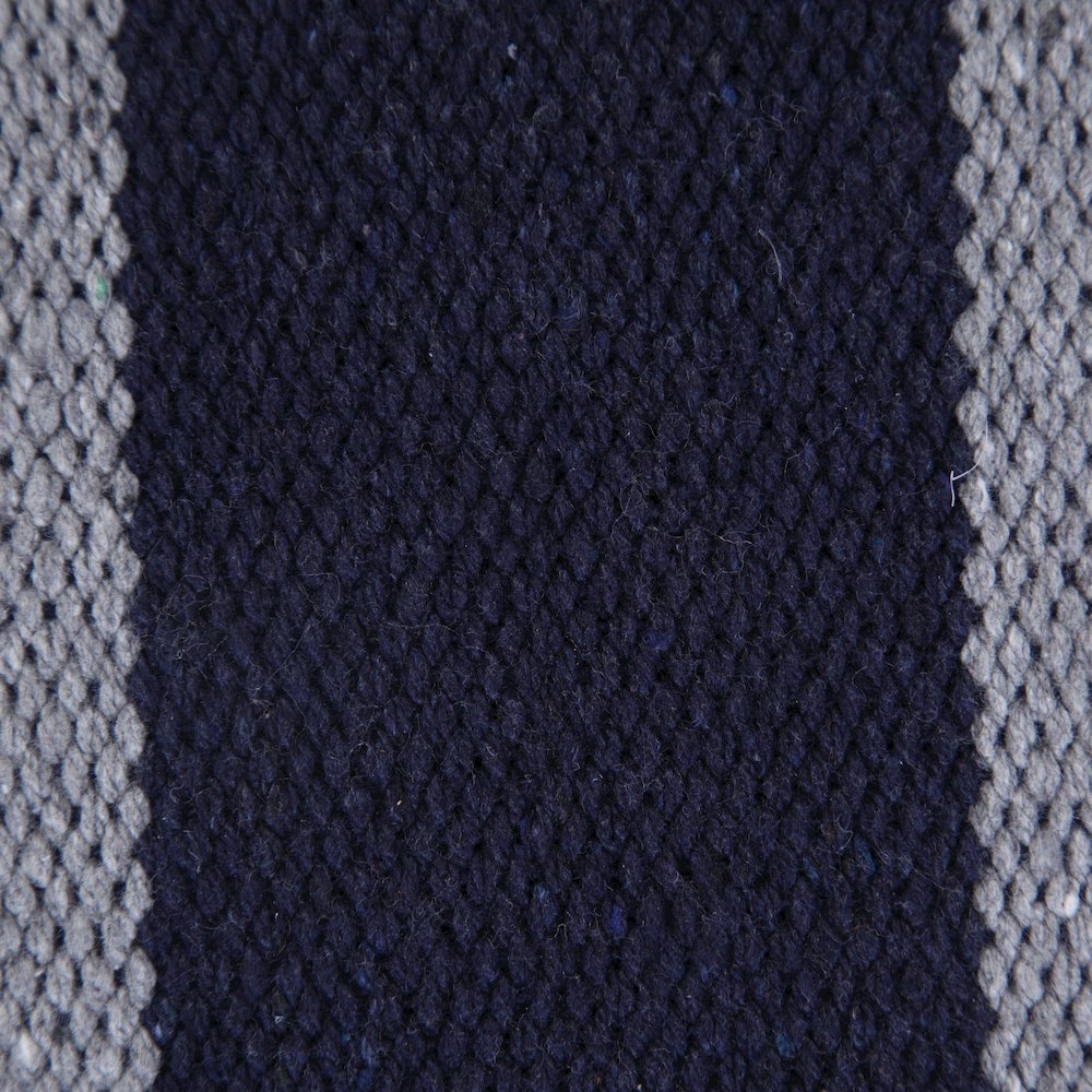 Ox Bay Hand-Woven Blue/Grey Stripe All-Natural Cotton Pillow Cover. Picture 2