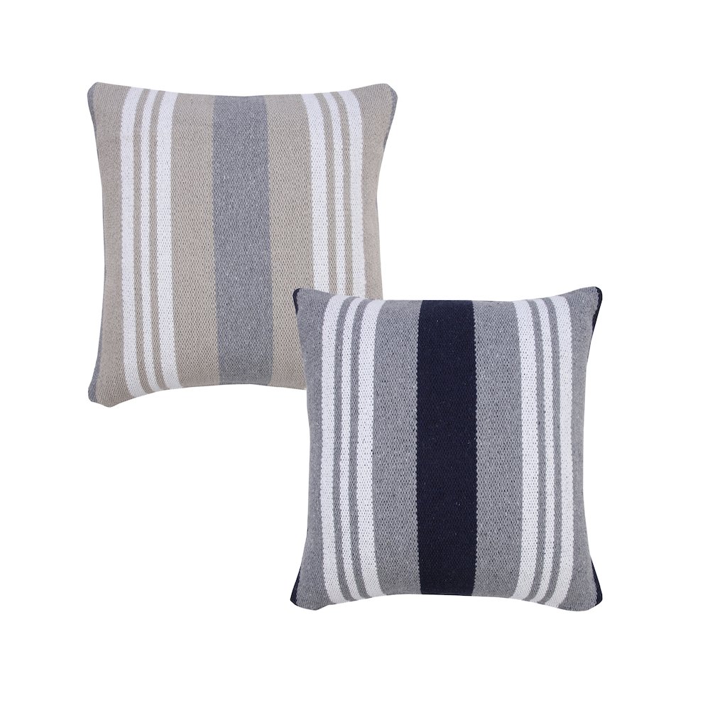 Classic Coastal Club Double Striped Throw Pillow. Picture 8