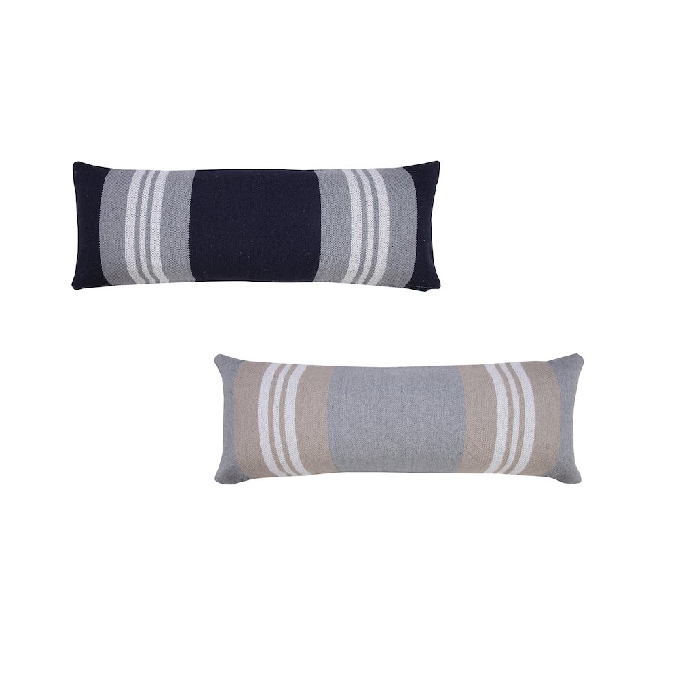 Classic Farmhouse Club Double Striped Lumbar Throw Pillow. Picture 8