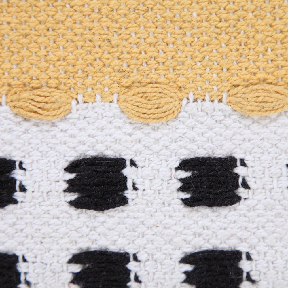 Ox Bay Hand-Woven Yellow/Black Stripe All-Natural Cotton Pillow Cover. Picture 2