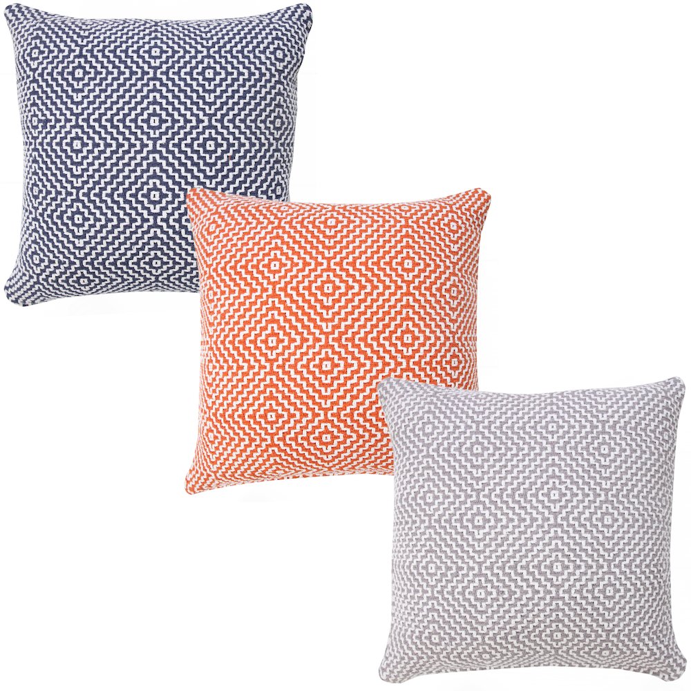 Diamond Delight Woven Geometric Throw Pillow. Picture 8
