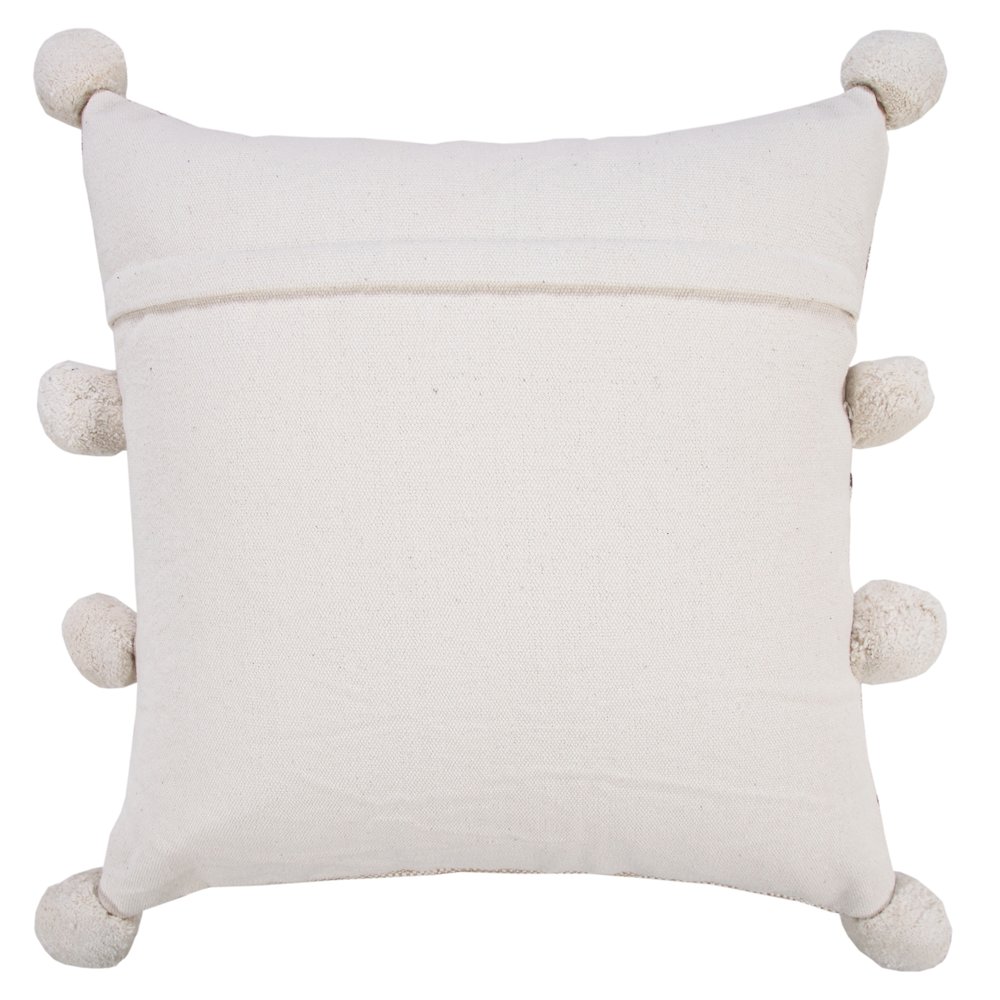 Ox Bay Hand-Woven Tan/Black Stripe Jute Cotton Blend Pillow Cover. Picture 7