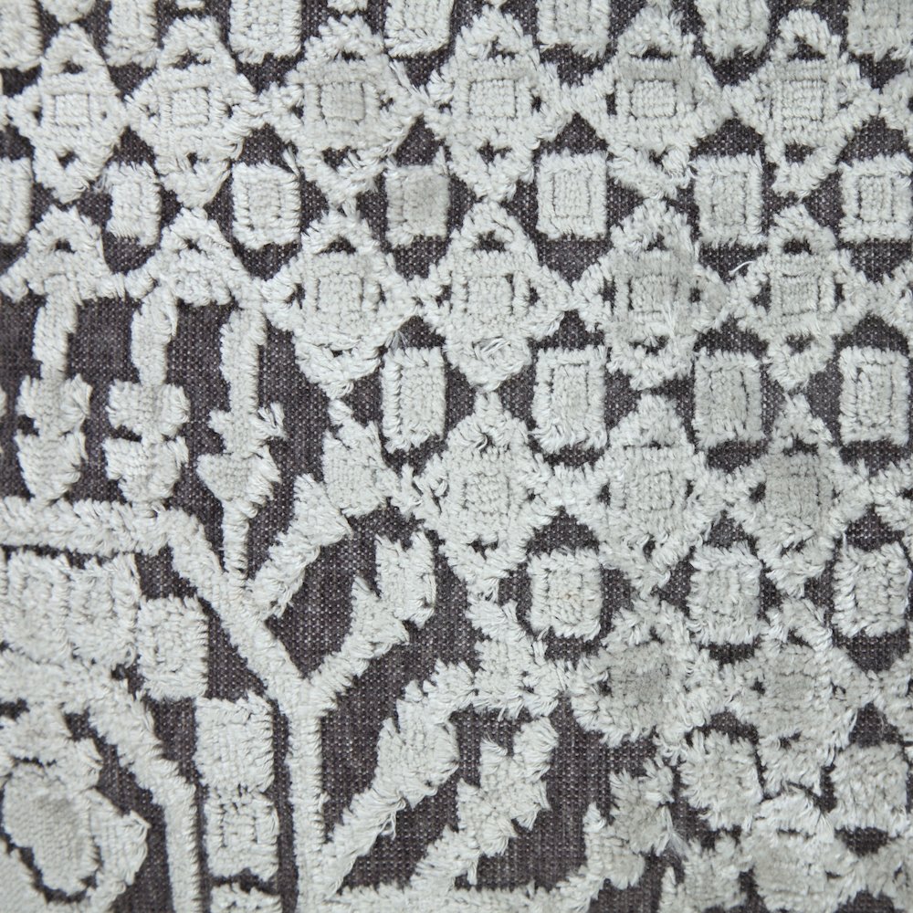 Gray Traditional Textured Geometric Throw Pillow. Picture 2
