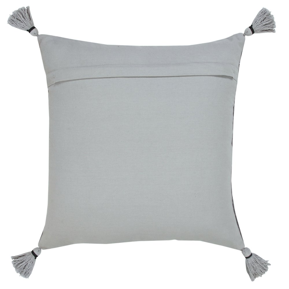 Gray Traditional Textured Geometric Throw Pillow. Picture 7