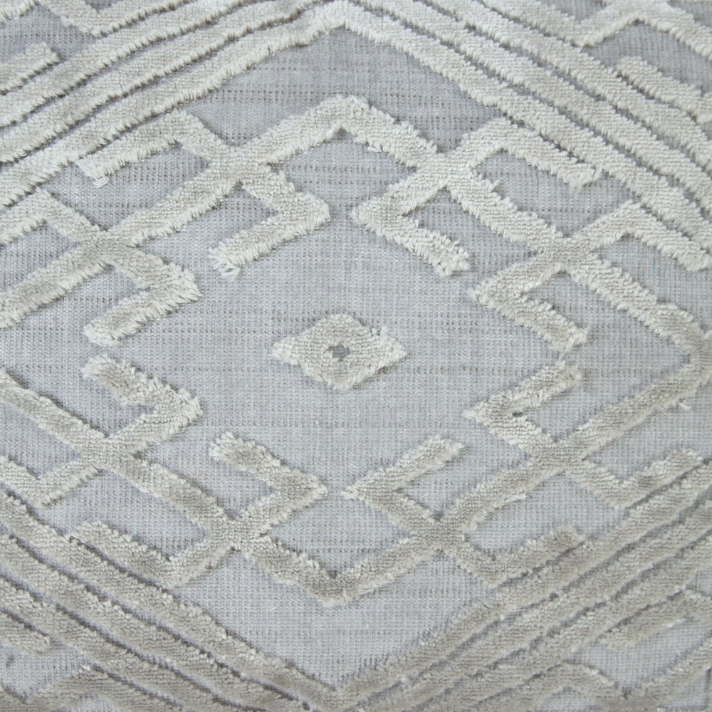 Silver Gray Traditional Textured Diamond Throw Pillow. Picture 2