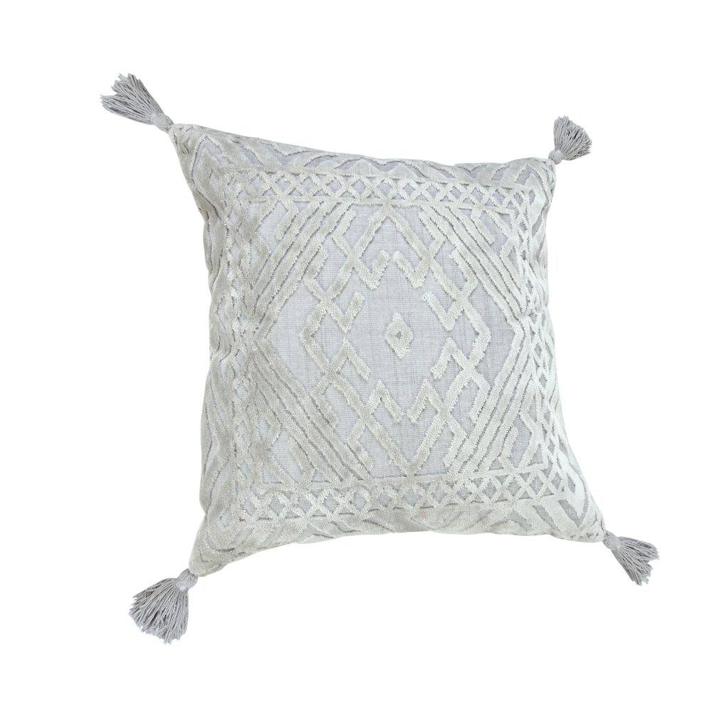 Silver Gray Traditional Textured Diamond Throw Pillow. Picture 4
