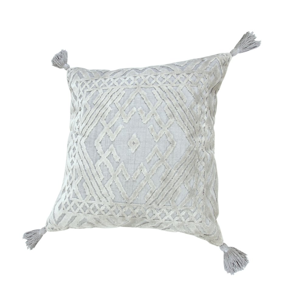 Silver Gray Traditional Textured Diamond Throw Pillow. Picture 5