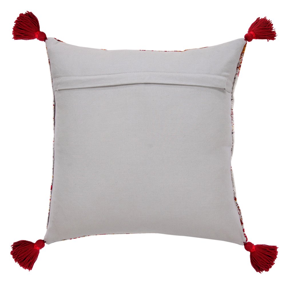 Red and Silver Traditional Textured Embers Throw Pillow. Picture 7