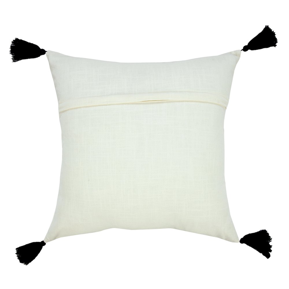 Ox Bay Hand-Woven White/Black Geometric All-Natural Cotton  Pillow Cover. Picture 7