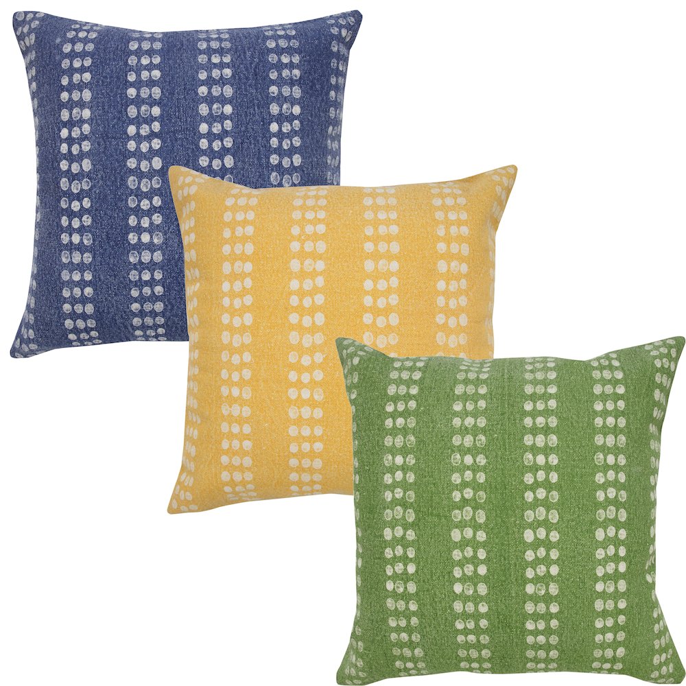 Jubilee Cotton Pillow Set of 2 in Green/White, 20" x 20". Picture 3