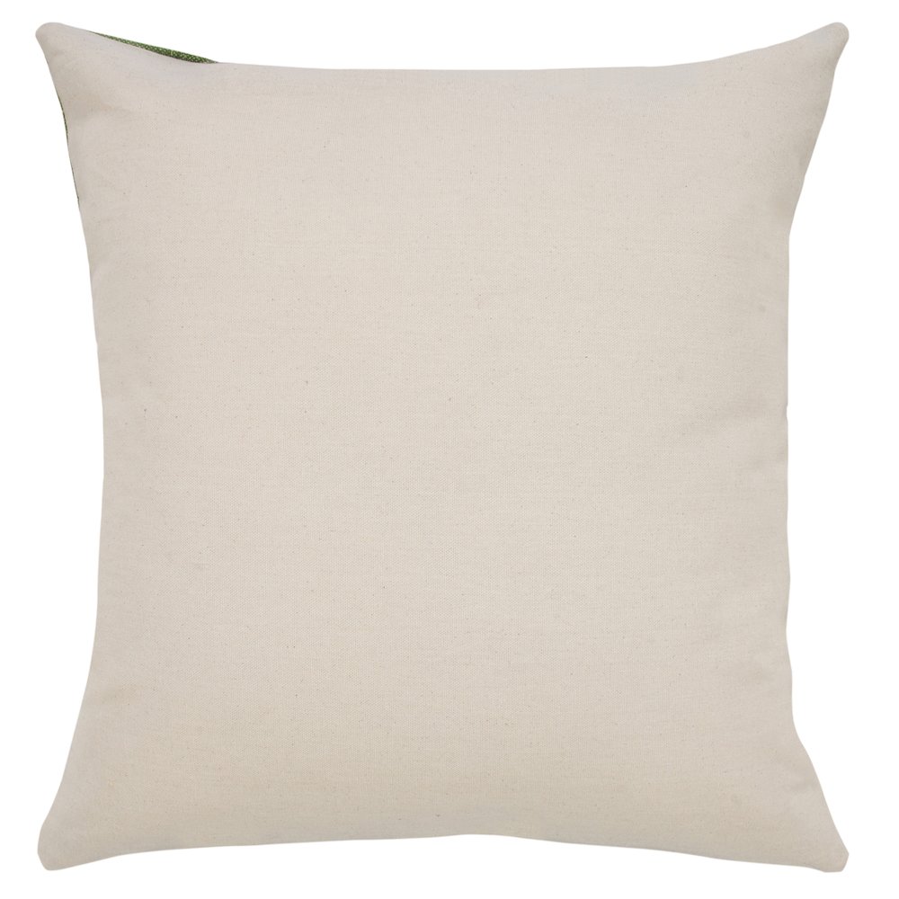 Evette Rios Jubilee Polka Dot Stripe Stonewashed Cotton Throw Pillow, Green. Picture 4