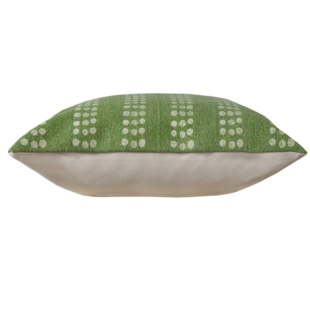 Evette Rios Jubilee Polka Dot Stripe Stonewashed Cotton Throw Pillow, Green. Picture 7