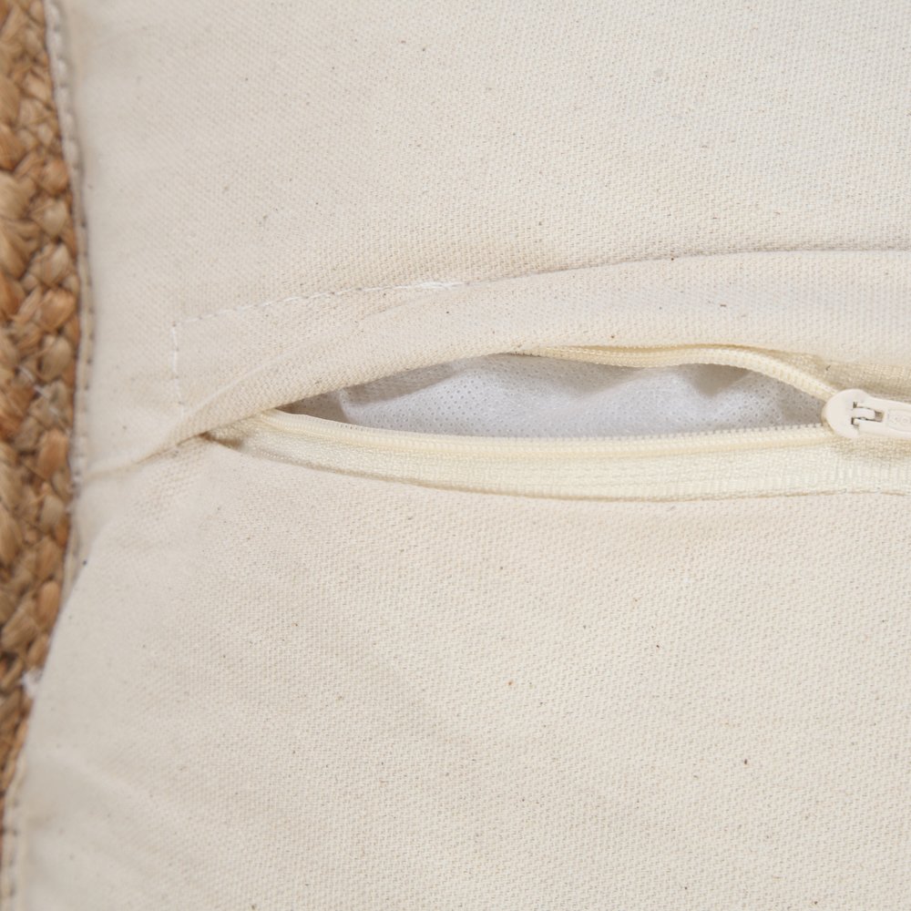 Coral Pink and White Striped Jute Bordered Throw Pillow. Picture 3