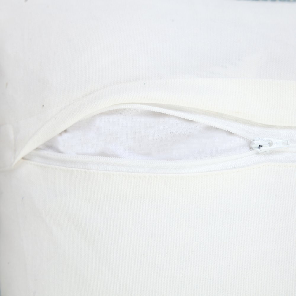 Ox Bay Blue Solid All-Natural Cotton Pillow Cover. Picture 2