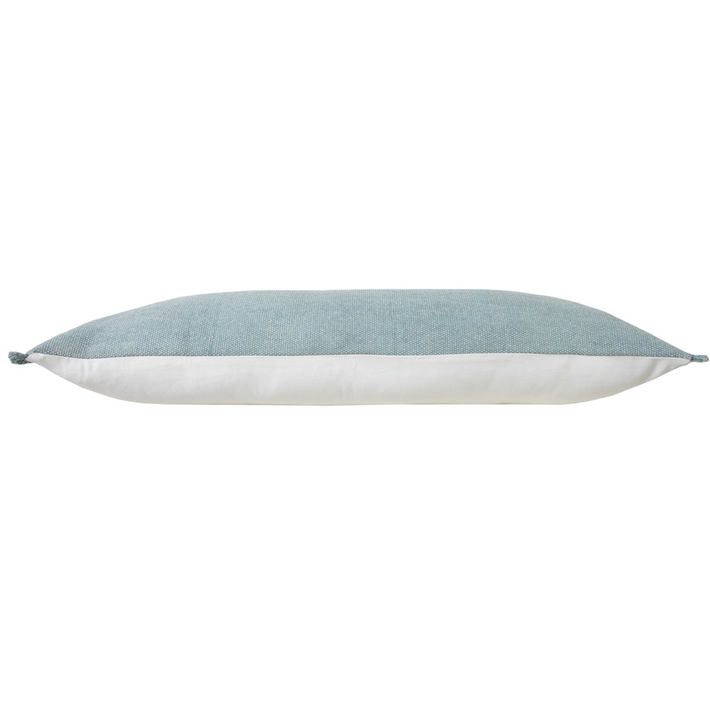 Ox Bay Blue Solid All-Natural Cotton Pillow Cover. Picture 6