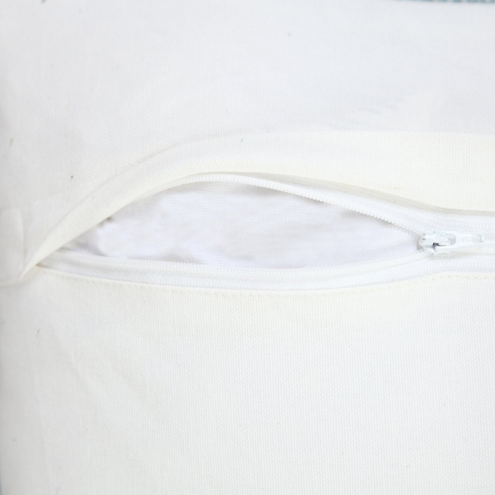 Light Blue Solid Stonewash Lumbar Throw Pillow with Fringe. Picture 3