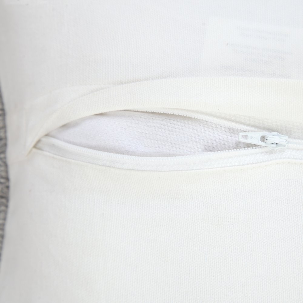 Ox Bay Gray Solid All-Natural Cotton Pillow Cover. Picture 3