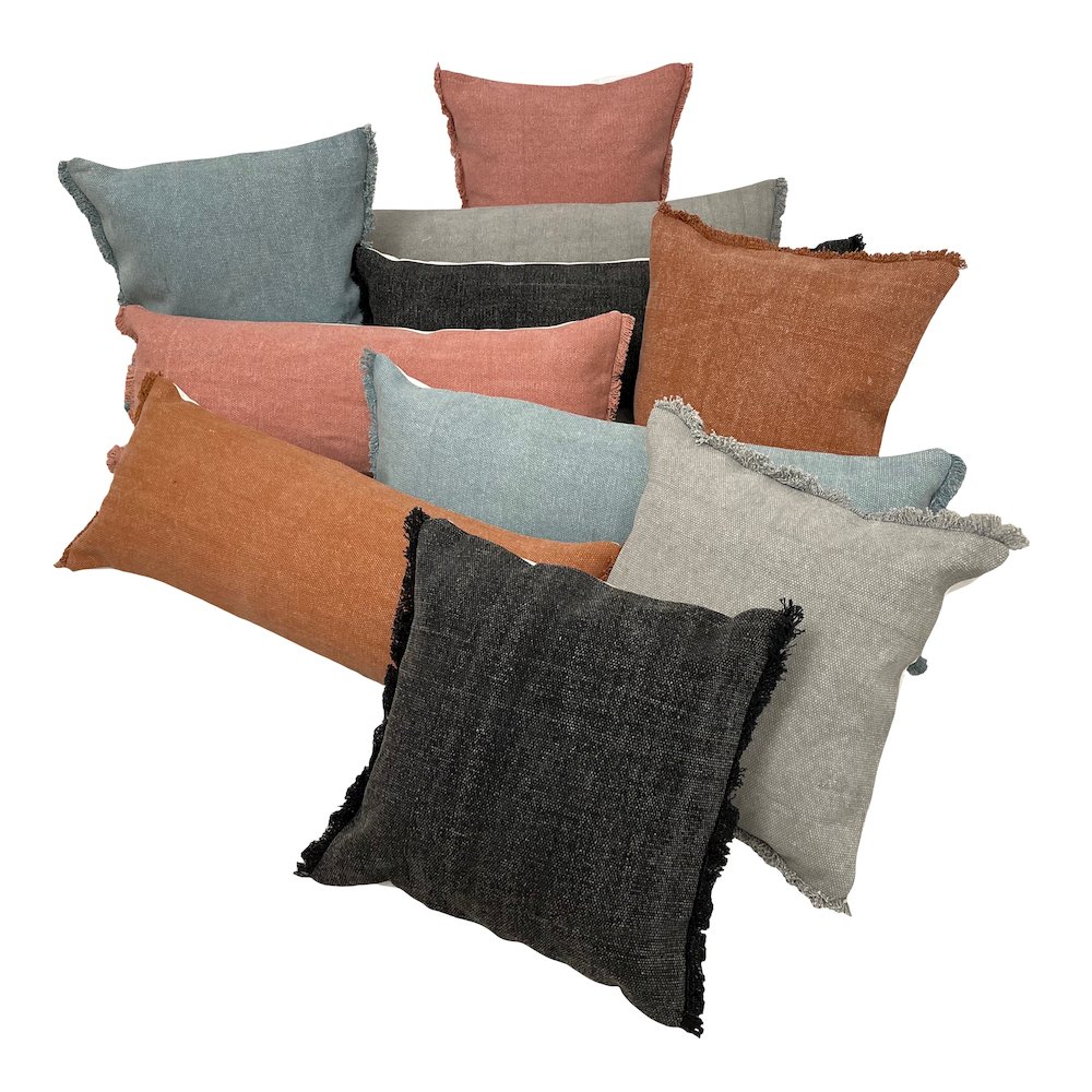 Ox Bay Gray Solid All-Natural Cotton Pillow Cover. Picture 9