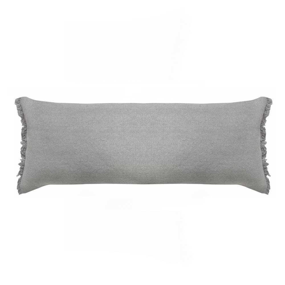 Ox Bay Gray Solid All-Natural Cotton Pillow Cover. Picture 1