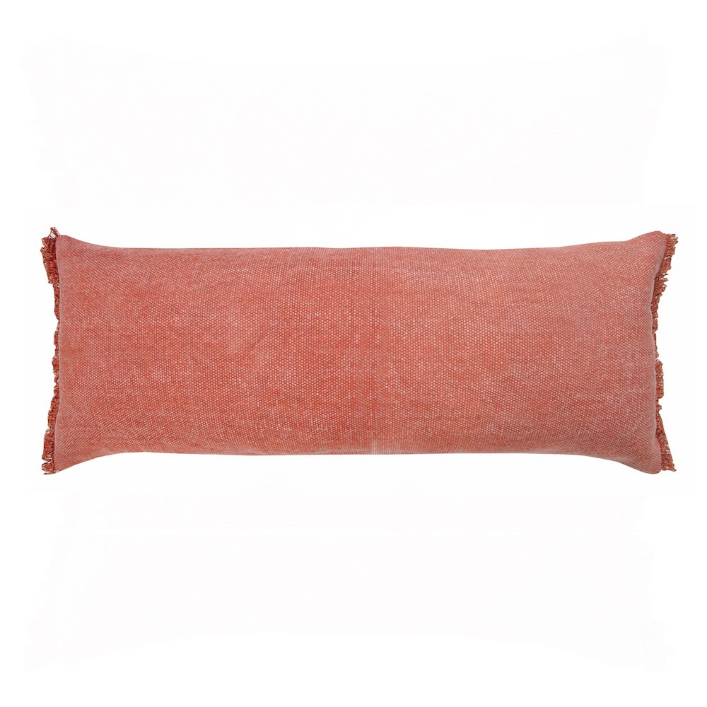 Ox Bay Pink Solid All-Natural Cotton Pillow Cover. Picture 1