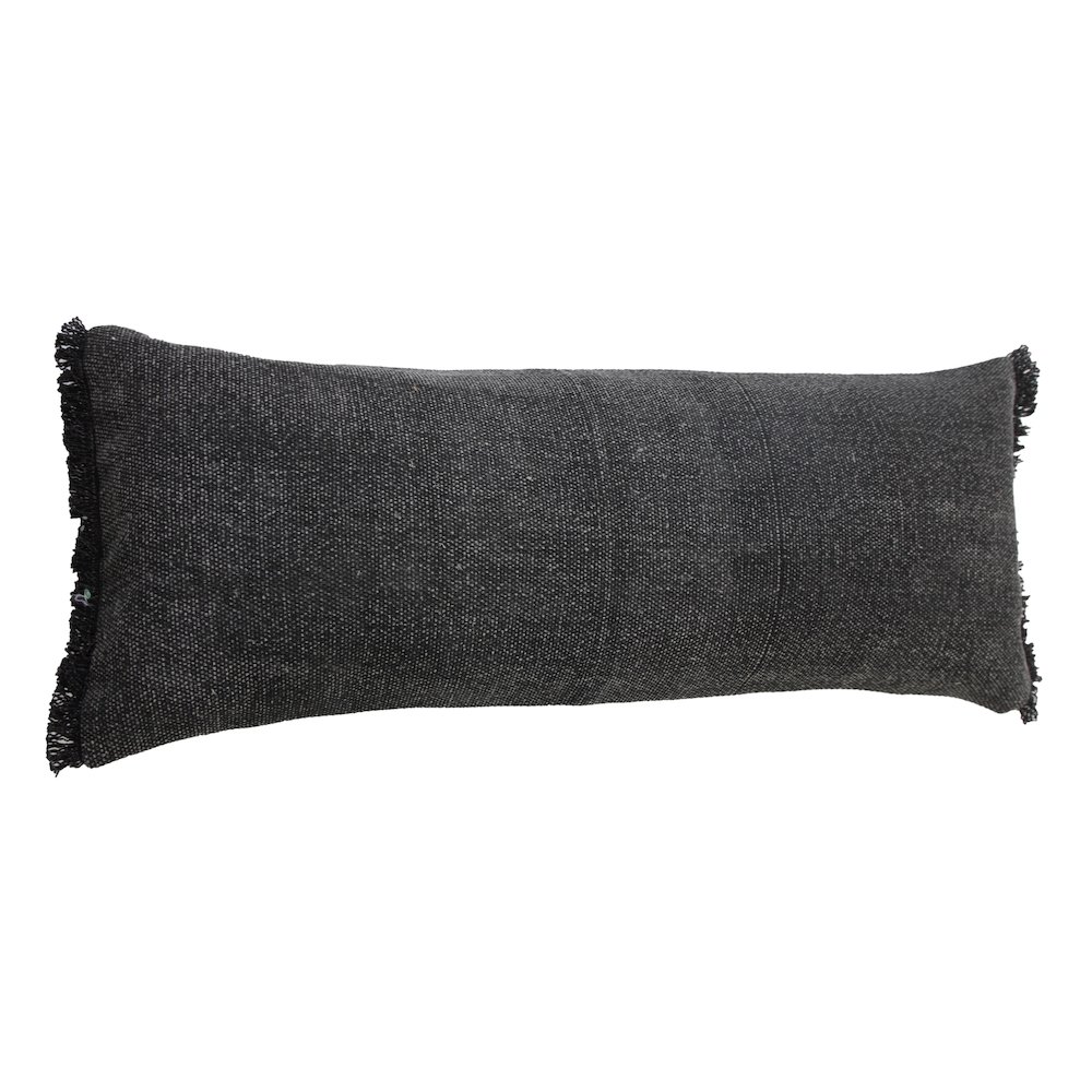 Ox Bay Black Solid All-Natural Cotton Pillow Cover. Picture 4