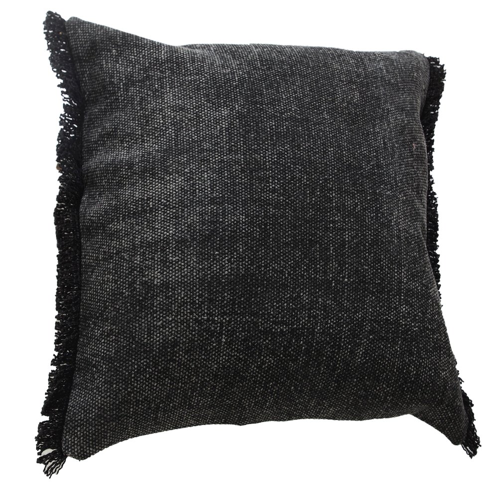 Ox Bay Black Solid All-Natural Cotton Pillow Cover. Picture 4