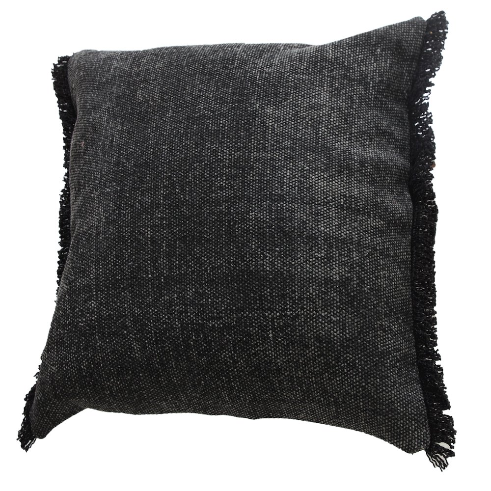 Ox Bay Black Solid All-Natural Cotton Pillow Cover. Picture 5