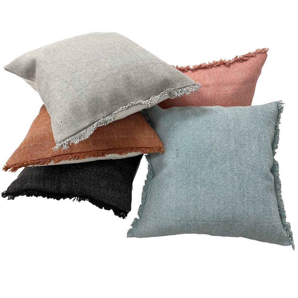 Ox Bay Black Solid All-Natural Cotton Pillow Cover. Picture 8