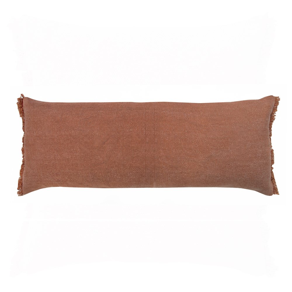 Ox Bay Orange Solid All-Natural Cotton Pillow Cover. Picture 1