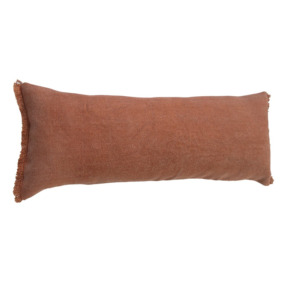 Ox Bay Orange Solid All-Natural Cotton Pillow Cover. Picture 3