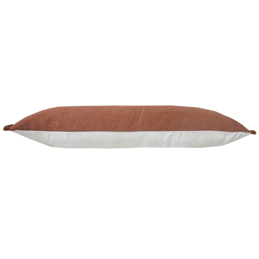 Ox Bay Orange Solid All-Natural Cotton Pillow Cover. Picture 5