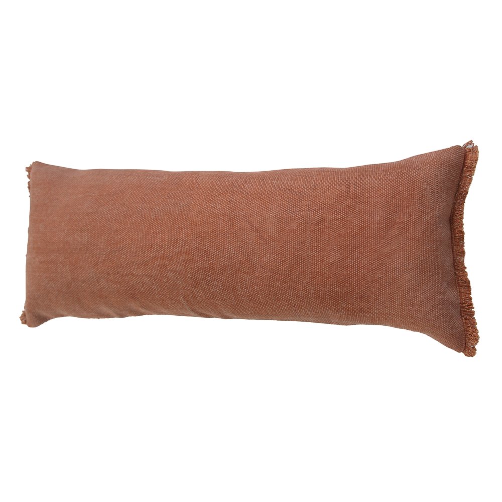 Ox Bay Orange Solid All-Natural Cotton Pillow Cover. Picture 8