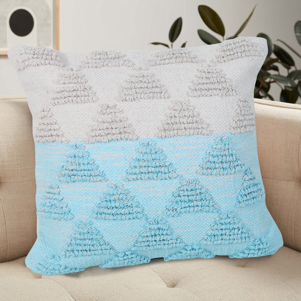 Contemporary Geometric Textured Triangle Throw Pillow. Picture 8