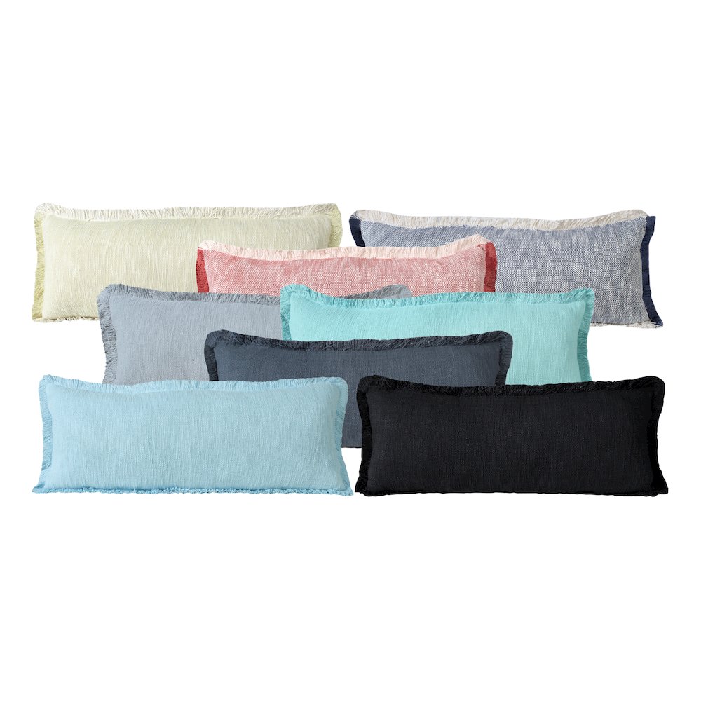 Ox Bay Hand-Woven Blue/White Distressed All-Natural Cotton Pillow Cover. Picture 9