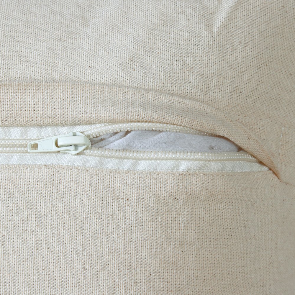 Ox Bay Hand-Woven Beige Solid All-Natural Cotton Pillow Cover. Picture 3