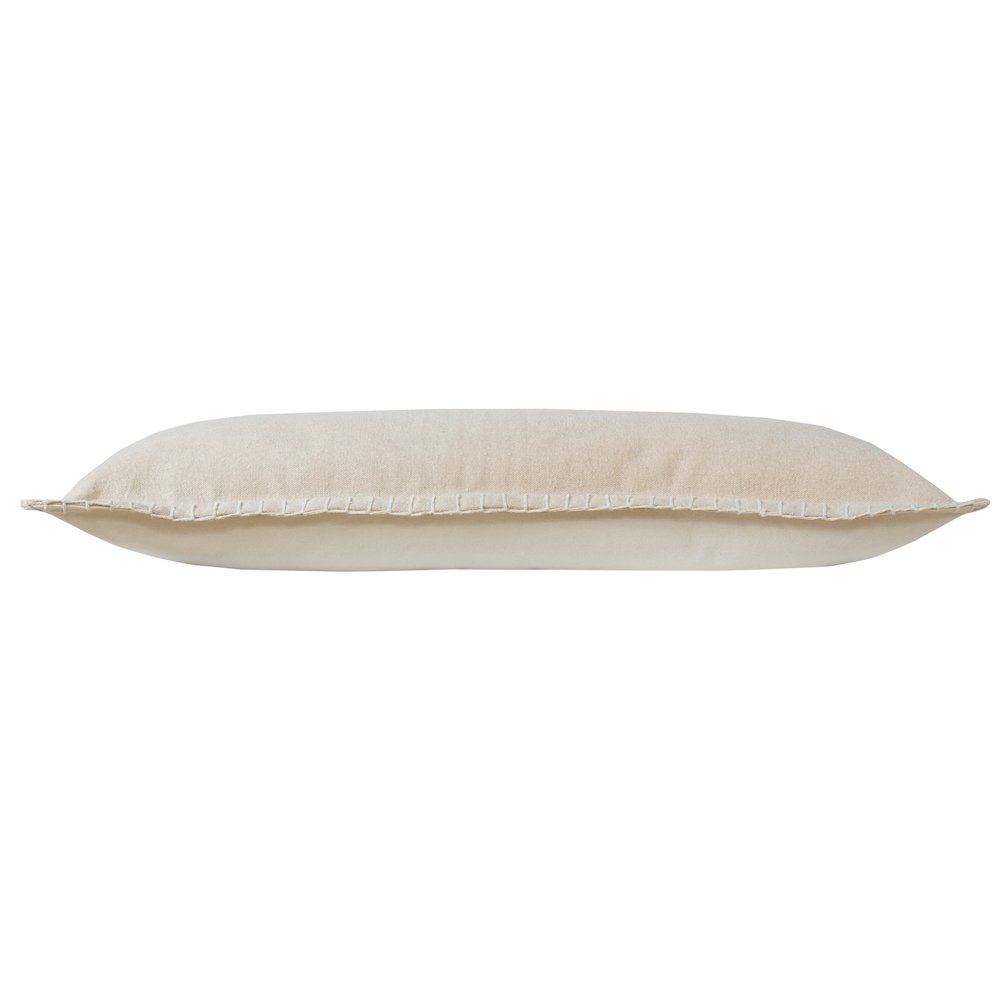 Ox Bay Hand-Woven Beige Solid All-Natural Cotton Pillow Cover. Picture 6