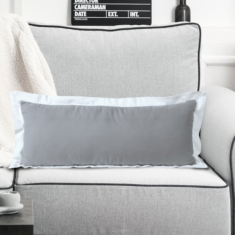 Bordered Flange Frame Lumbar Throw Pillow. Picture 8